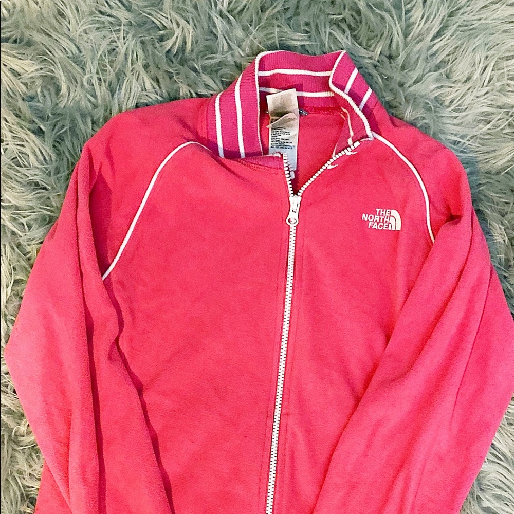 Girls L EUC pink North Face jacket!!